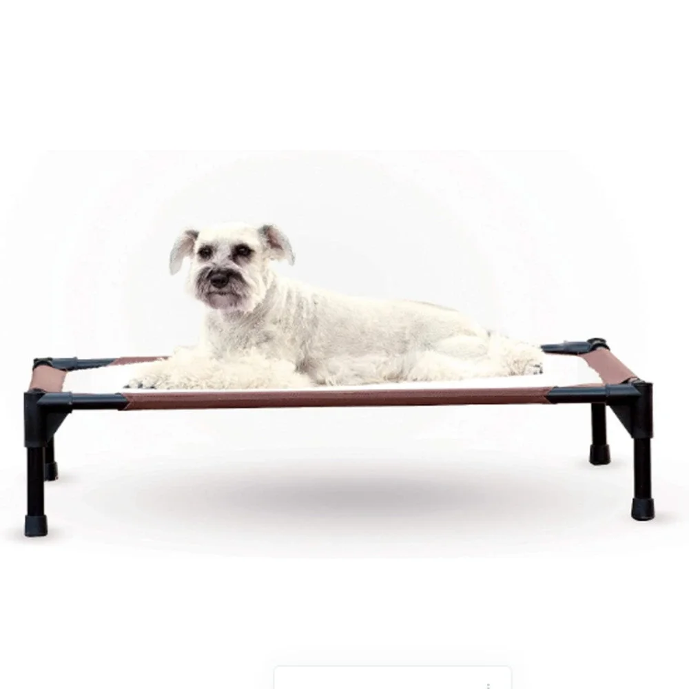 K&H Dog Warming Cot Elevated Dog Bed, Chocolate/Fleece Medium 25 X 32 X 7 Inches